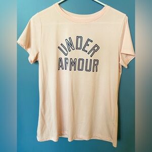 UNDER ARMOR- Light Pink Short Sleeve T-Shirt with Logo, size medium
